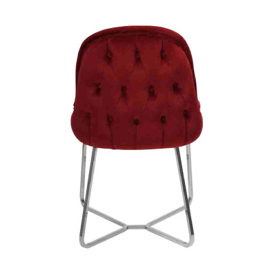 Roter Esszimmerstuhl Designer Küchenstuhl Luxuriöser Edelstahl Lehnstuhl