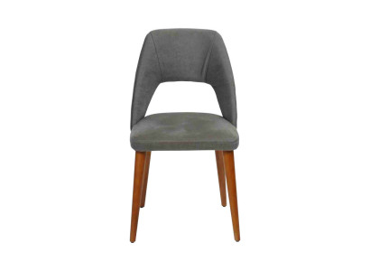 Grau-Brauner Designer Holzstuhl Esszimmerstühle Luxuriöses Holzgestell