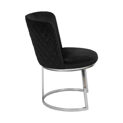 Schwarzer Designer Stuhl Edelstahlfuß Stuhl Moderne Esszimmerstühle Neu