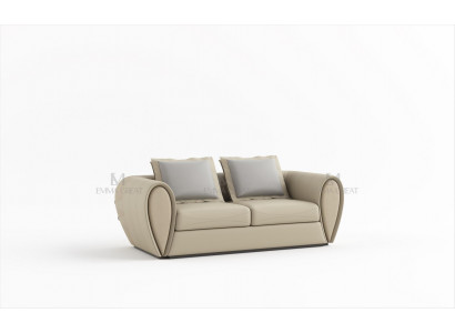 Sofa 2místná designová pohovka čalouněná kožešinové relaxační moderní dvousedadlo