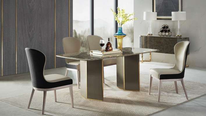 Jídelní stůl Mramor Stoly Jídelní stoly Jídelní stůl Design Dřevo Nerez Luxus