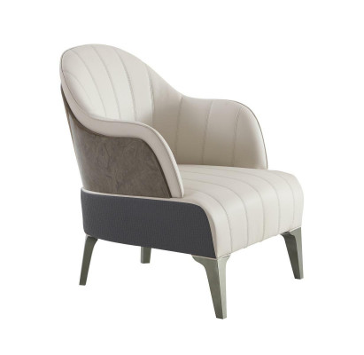 Křeslo obývacího pokoje Moderní design Beige kůže Luxus Lounge Club nábytek