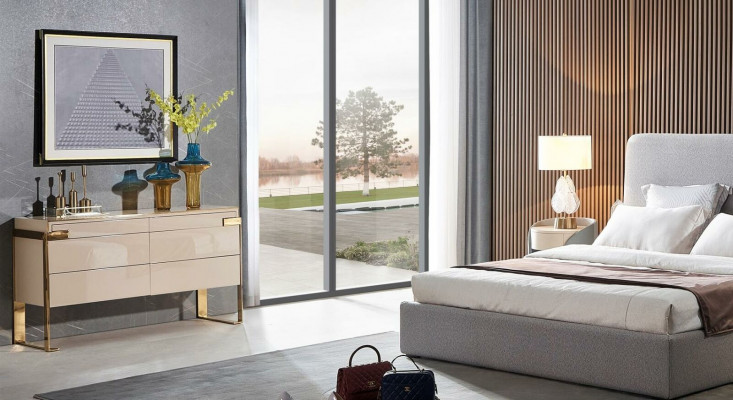 Komody Designér Lesk skříň Spíž Komoda Jídelní deska Nízká skříň Šatní skříň Ložnice