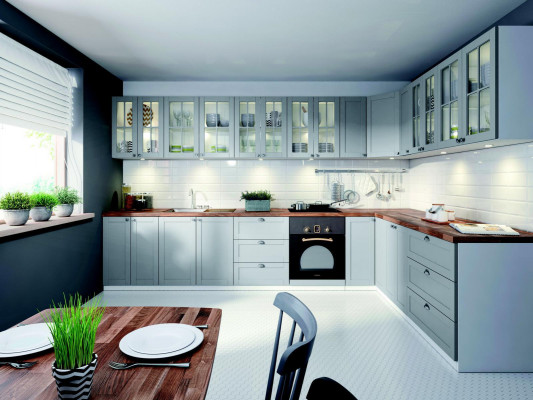 Výroba kuchyní Design kuchyně Skleněné skříně Spodní skříně Design dřevo Zakázková výroba
