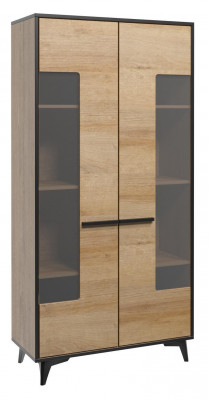 Vitrína Skříň Glass Designer Skříň Dřevo Nové komody Vitrína Komody