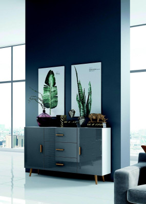 Komody skříň obývacího pokoje 140 cm XL Nízké skříně Moderní dřevěná komoda Sideboard