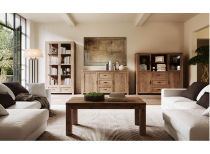Obývací sada nábytku Designer obývací pokoj knihovna Komoda Vitrína 3 kusy Nový