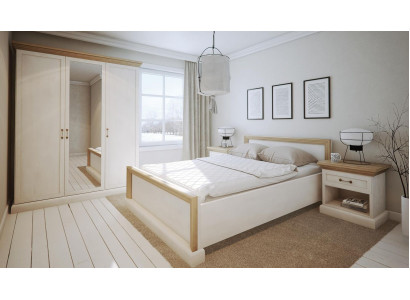 Ložnice Set Design Moderní Luxusní Postele Postel Noční stolek Skříň 4 ks.