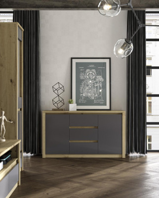 Obývací pokoj Regal Drewno Luksus Designér Komoda Konferenční stolek Low Board Komoda.