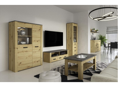 Obývací pokoj Sideboard 2x Vitrina 3 díly. Nová sestava nábytku do obývacího pokoje od designéra.