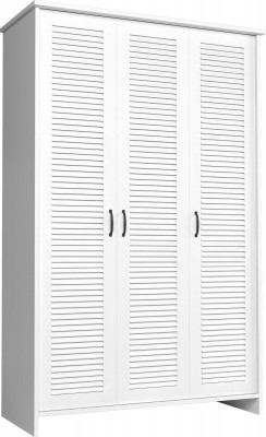 Skříň v uměleckém stylu Art déco s vestavěnou šatní skříní ve venkovském bílém stylu pro ložnici.