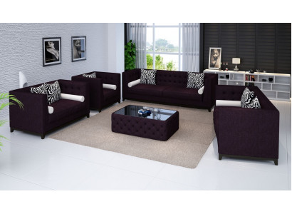 Sofa sete kozené pohovky Pohovka Couch 4dílná souprava gauče Sedací Souprava