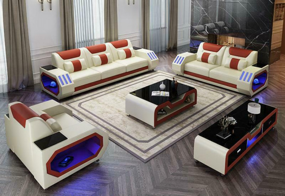 Sofa set 3+2+1 sezení konferenční stolek skříň nábytek design moderní