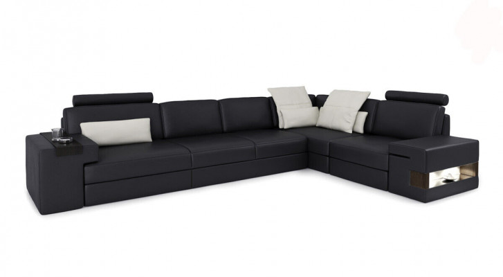 Kůží Dnešní Sofa Moderní Polštář Kovový Design Rohová Pohovka Tkanina
