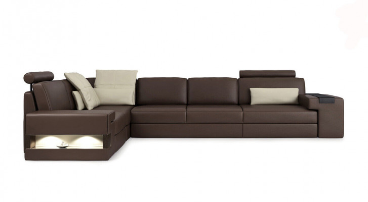 Kůží Dnešní Sofa Moderní Polštář Kovový Design Rohová Pohovka Tkanina