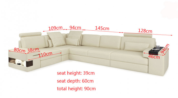 Kůží Dnešní Sofa Moderní Polštář Kovový Design Rohová Pohovka Tkanina