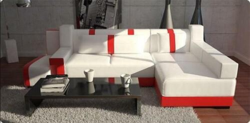 Ecksofa Pohovka Gauč Dekorace Polštář Obývací stěna Kožená rohová sedací souprava