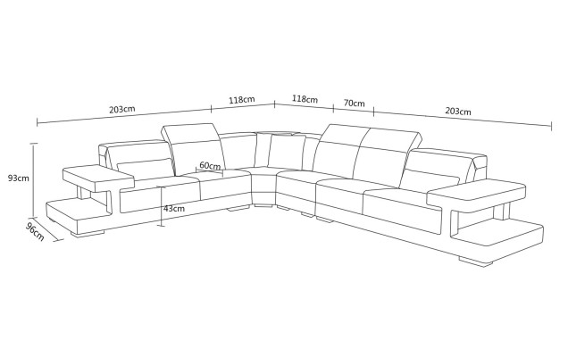Ledersofa L-Form Couch Wohnlandschaft Dekor Ecksofa Garnitur Design Modern