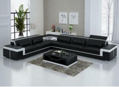 Designer Sofa Couch Ecksofa Leder Textil Garnitur Wohnlandschaft Polster Návrhářská pohovka, sedací souprava, rohová pohovka, kůže, textil, vybavení obývacího pokoje, potah