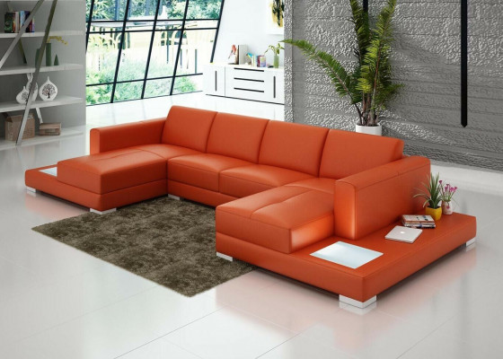 U Form Sofa Pohovka Potahová sestava Obývací krajina Designové rohové sofa Kůže