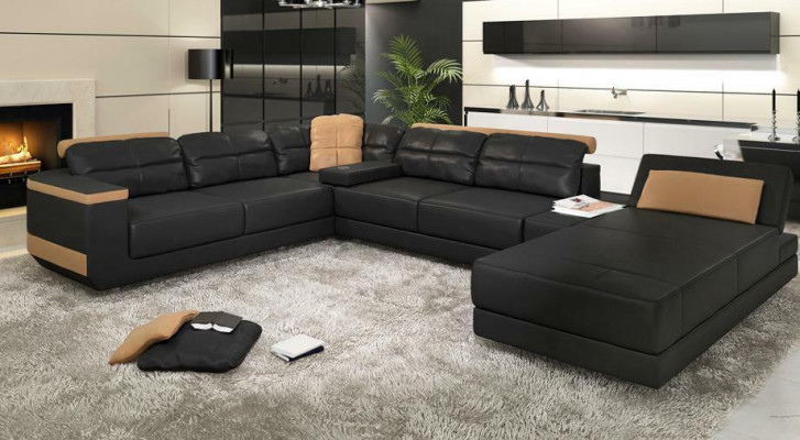 Kůžená sedací souprava na míru rohová pohovka gauč čalouněný obývací pokoj garnitura