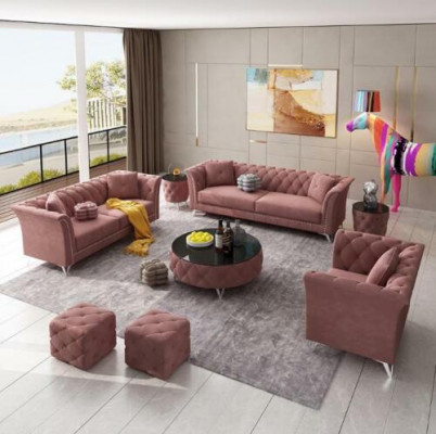 Sofa sestava 3+2+1 čalouněné sedačky látka Pohovky Sedací souprava Sofy Designérská pohovka