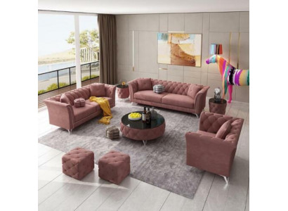 Sofa sestava 3+2+1 čalouněné sedačky látka Pohovky Sedací souprava Sofy Designérská pohovka