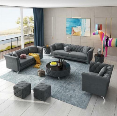 Sofa sestava 3+2+1 čalouněné sedačky látka Pohovky Sedací souprava Sofy Designérská pohovka