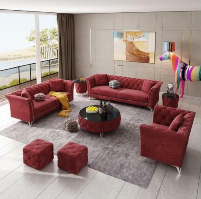Sofa sestava 3+2+1 čalouněné sedačky látka Pohovky Sedací souprava Sofy Designérská pohovka