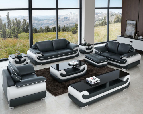 Pohovka z pravé kůže Living Landscape 3+1+1 sedačka set Design Modern Sofa