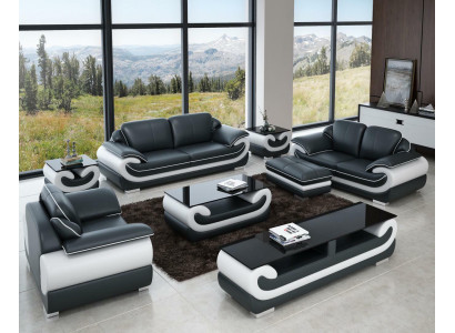 Pohovka z pravé kůže Living Landscape 3+1+1 sedačka set Design Modern Sofa
