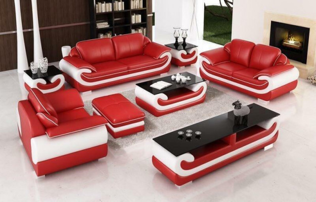 Pohovka z pravé kůže Living Landscape 3+1+1 sedačka set Design Modern Sofa