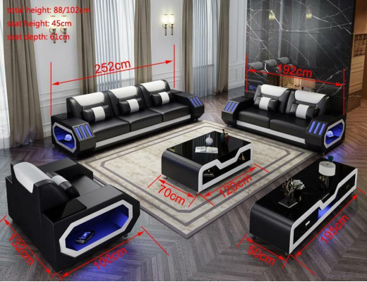 Pohovka z kůže, pohovka, sedací souprava 3+2, designová moderní sedací souprava, nový sedák na pohovce.