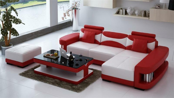 Kůžená pohovka Rozkládací pohovka Pohovka Nohový stolek Sedačka Sezlong Sofa Design