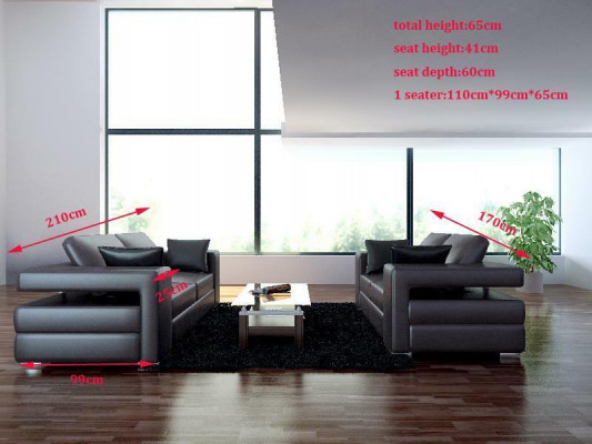 Moderní pohovka, kůží sofa, pohovka, obývací souprava 3+2+1 sedadla, design