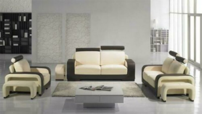 Sofá set Design Sofas čalouněné pohovky kůže 3-2-1 sedadla