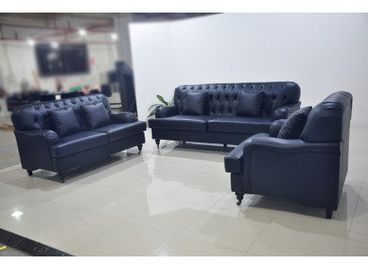 Chesterfield Sofa Kožené sedací soupravy Elegantní luxusní obývací pokoj Moderní design.