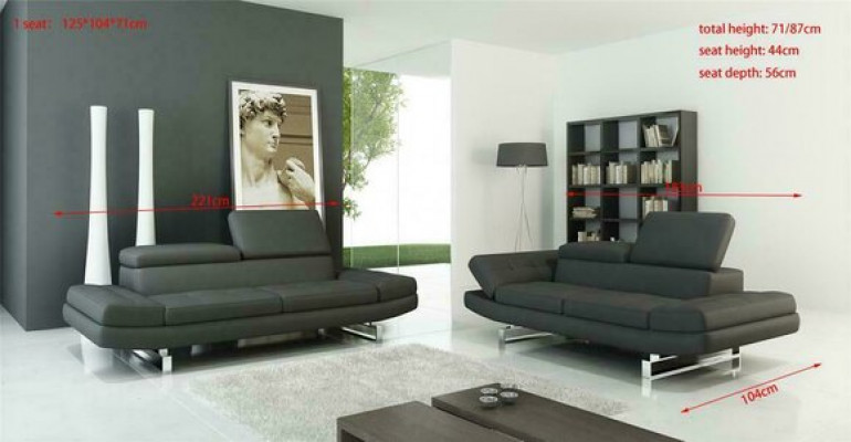 Kůžená pohovka Obývací souprava 3+2+1 Místná sestava Design Moderní Pohovka