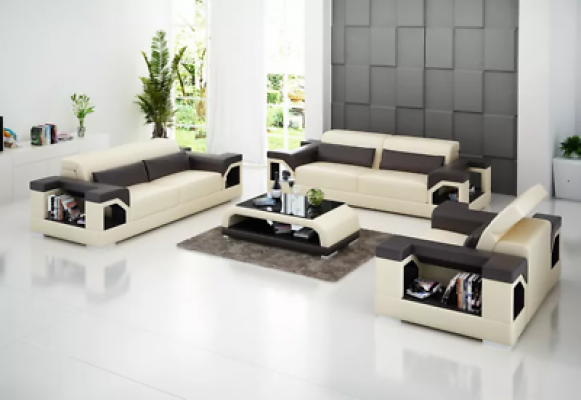 Sofa sedací souprava 321 Jednolůžková pohovka Stolek z kůže Moderní pohovka Obývací prostor