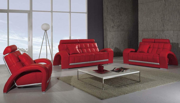Sedací souprava 3+2+1 polohování Nastavení designových pohovek s polštáři ze kůže moderní couches