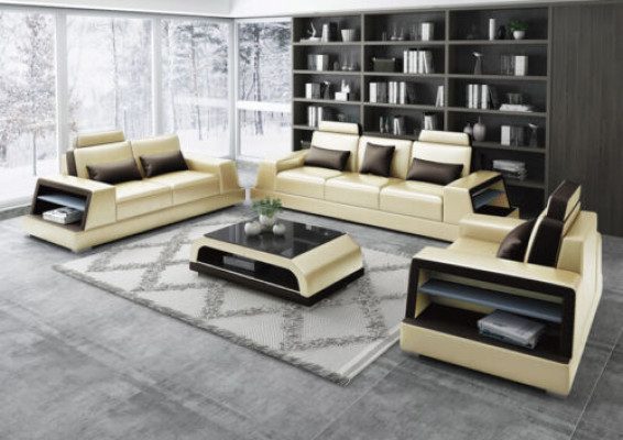 Moderní sestava sedacích souprav Couch Sofa Skupina Garnituren 311 jednolůžková kožená sedací souprava