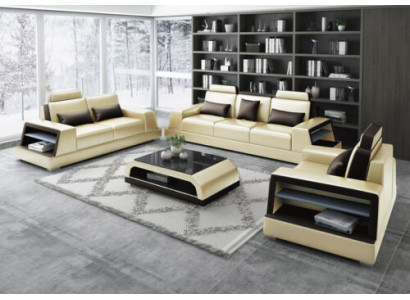 Moderní sestava sedacích souprav Couch Sofa Skupina Garnituren 311 jednolůžková kožená sedací souprava