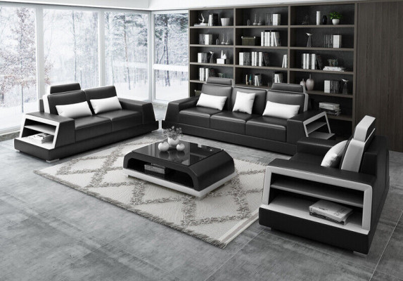 Moderní sestava sedacích souprav Couch Sofa Skupina Garnituren 311 jednolůžková kožená sedací souprava