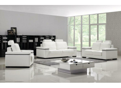Sofa sestava 3+2+1 sedačky Design Pohovky Polstrová kůže Relaxační gauče