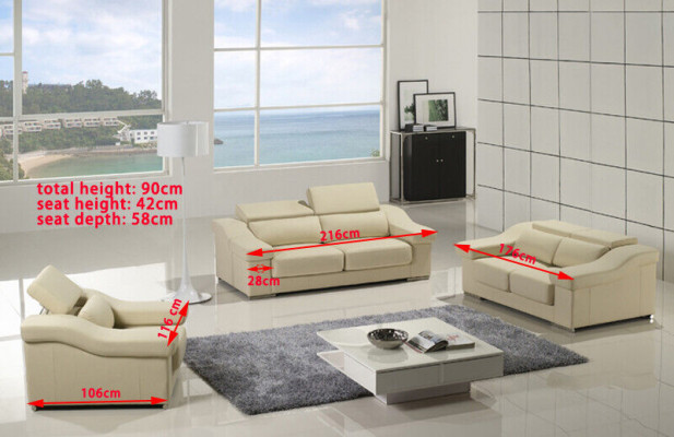 Sofa set Design Couch Upholstered 3-seater suites set Leather Sofas