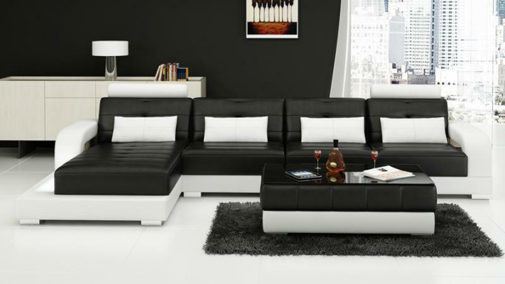 Ecksofa Sofa Pohovka Kožená pohovka Sedací rohová sestava Výplňový obývací pokoj