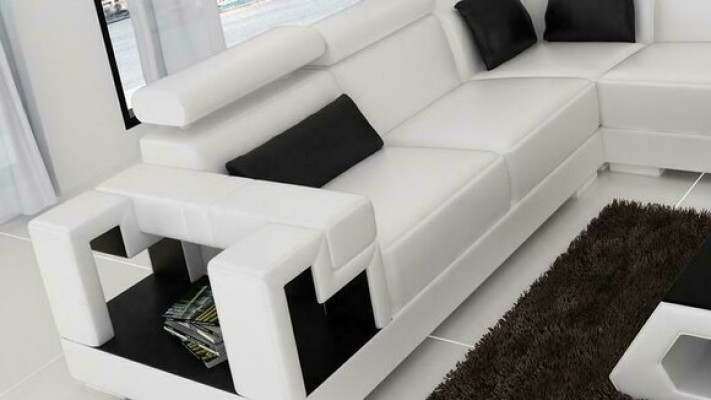 Designer sofa Křeslo Pohovka Rohová sedací souprava Kožená obývací stěna Textilní čalouněná souprava