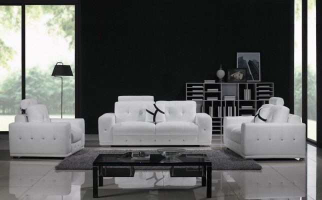 Návrh Pohovky čalouněná kůže 3 + 1  Sedačka pohovka obývací soupravy Garnyní Set