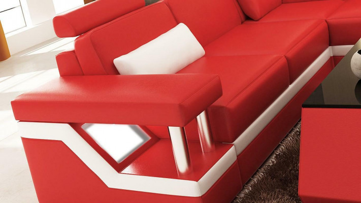 Designer Pohovka Rozkládací Sedací Souprava Kůže Textilie Čalouněný Nábytek Židle