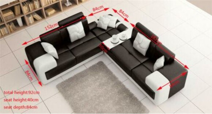 Eckcouch Eckgarnitur L Form Sofa Garnitur Polster Couch Wohnlandschaft